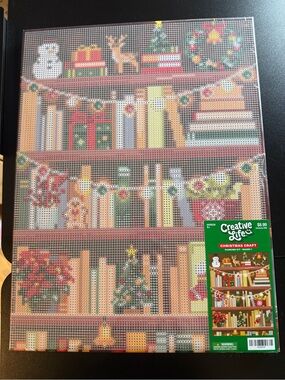 New Viral Hobby Lobby Christmas Craft Diamond Art Kit Winter Holiday Bookshelf